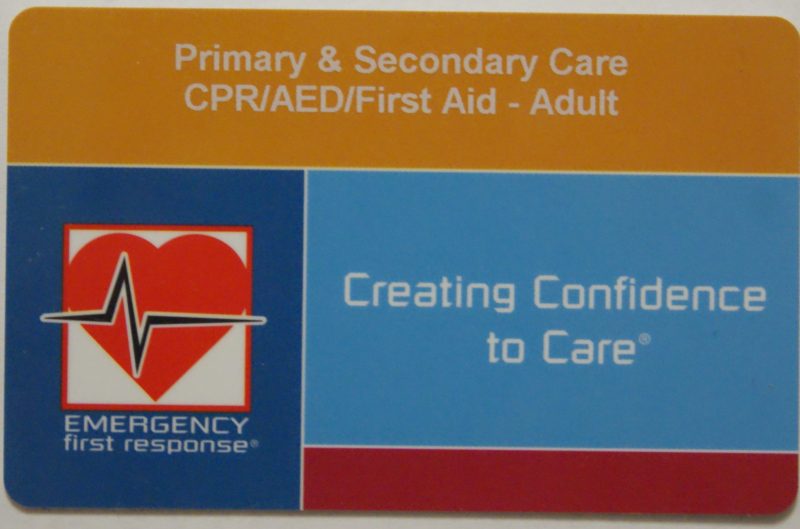Emergency First Response card