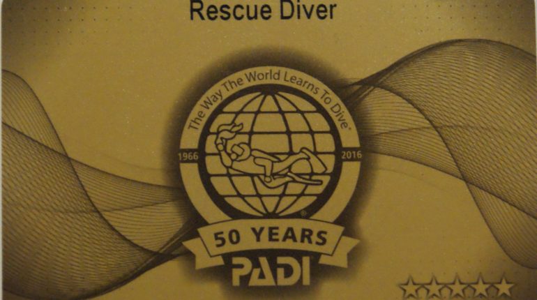 PADI Rescue Diver card