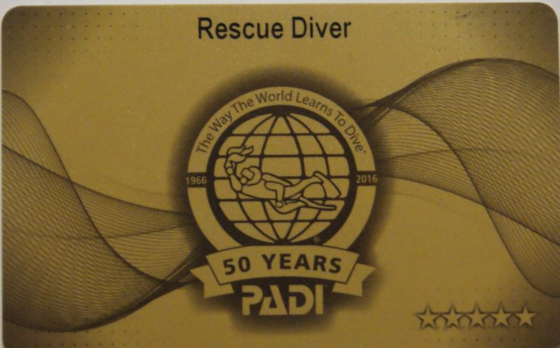 PADI Rescue Diver card