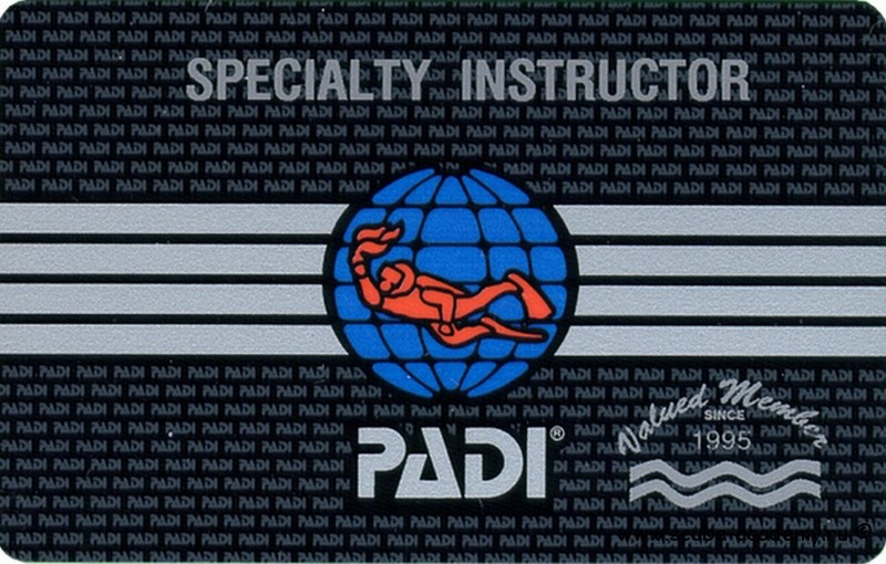 Specialty Instructor PADI card